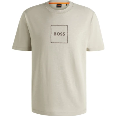 Afbeelding van BOSS Tshirt print, Heren, Maat: Small, Light beige