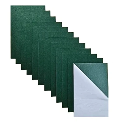 Afbeelding van Jtnohx zelfklevende viltlakens, 11 stuks stijf plakkerig vilt, 20 x 30 cm vilten vellen met achterkant voor knutselen, ladevoering juwelendoos, lade, doe het zelf (groen)