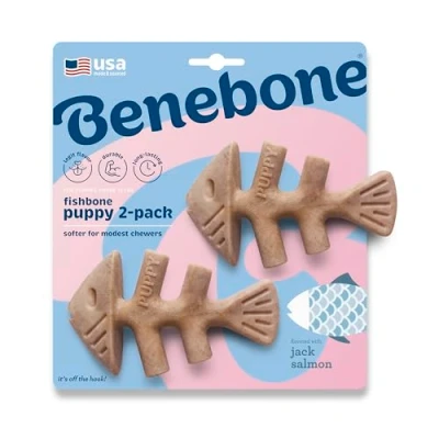 Afbeelding van Benebone Kauwartikelen Fishbone Puppy Zalm S 660400 174901