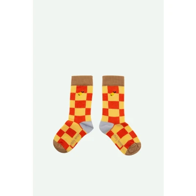 Afbeelding van Sticky Lemon socks farmhouse checkerboard ladybird red