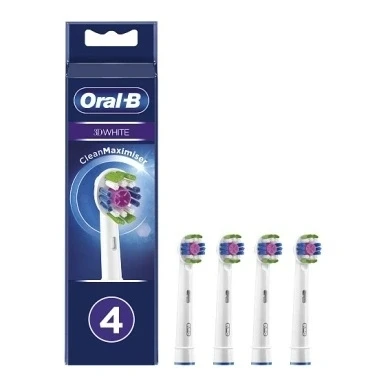Afbeelding van Oral b Replacement brush heads (eb18) 3d white 4ct 80339410