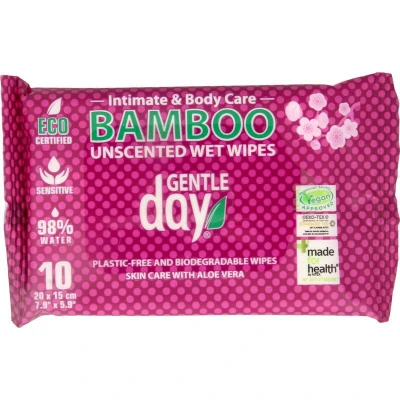 Afbeelding van Gentle Day Natte Doekjes Van Bamboe, 10 stuks
