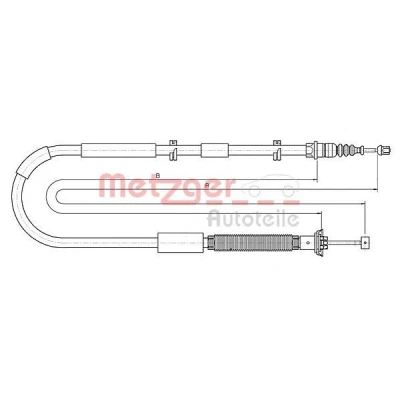 Afbeelding van METZGER 12.0723 Handremkabel Links achter 1786/1594mm COFLE FIAT: Bravo II Hatchback (198) 1.9 D Multijet, 1.4, 1.4 T Jet, 1.6 Multijet