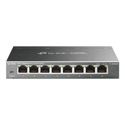 Afbeelding van TP Link TL SG608E 8 poorts Gigabit Easy Smart Managed Network Switch (plug and play, metalen behuizing, QoS, IGMP Snooping, VLAN, centraal beheer, energiezuinig)