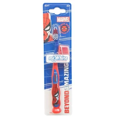 Afbeelding van Mr White Jr Handzahnbürste mit Schutzkappe Spider Man
