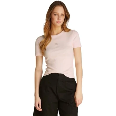 Afbeelding van T shirt Korte Mouw Calvin Klein Jeans WOVEN LABEL RIB FITTED TEE
