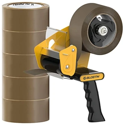 Afbeelding van BLOSTM Verpakkingsbanddispenser met 6 rollen tape, 48 mm x 66 mm, bandverwijderaar voor verhuizing, afdichting van pakketdozen, enz.