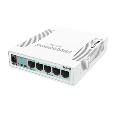 Afbeelding van MicroTik RouterBoard 260GS 5 poorts Gigabit + Managed Switch met UK voeding