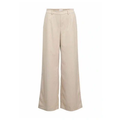 Afbeelding van Object Broek Objlisa Wide Pant Aop Noos 23040544 Sandshell/cloud Dancer Dames Maat W36