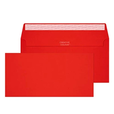 Afbeelding van Blake Enveloppen Creative Colour 25206 Farbige Briefumschläge Haftklebung Pillar Box Rot DL+ 114 x 229 mm 120g/m² 25 Stück