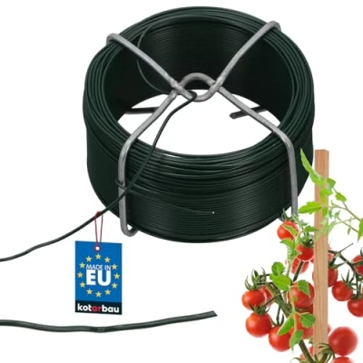 Afbeelding van KOTARBAU® Tuindraad 1,4 mm 50m PVC gecoat bloemdraad binddraad plantendraad knutseldraad wikkeldraad modelleerdraad boombinder groen