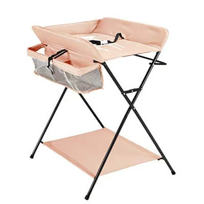 Afbeelding van Luiertafel opvouwbare commode badkuip wikkelkussen combi mobiel verschonen baby kind 80x63x96cm wikkelcombi met opbergvakken