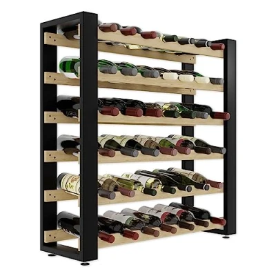 Afbeelding van Lenmar Serie RW Wijnrek van hout voor flessen, LOFT, wijn, flessenrek, kelderrek, rekken, flessenhouder, wijnstandaard (LOFT 42, 84,5 x 84 27, 42 flessen)