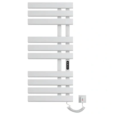 Afbeelding van Elektrische handdoekradiator 500x1100mm Elektrisch handdoekenrek Intelligente handdoekverwarmer met constante temperatuur Energiebesparende handdoekdroger Handdoekenrekradiator White Right