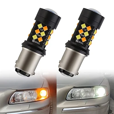 Afbeelding van QasimLed 2PCS 1157 P21 / 5W BAY15D 3030 30 SMD Amber/Wit Switchback Auto LED lampen 820Lm Richtingaanwijzer DC 12V Dual Color