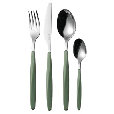 Afbeelding van Guzzini My Fusion, 24 delige bestekset, olijfgroen, 16,8 x 7,5 h25,5 cm
