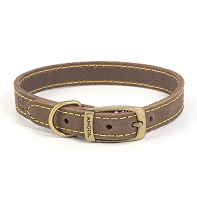 Afbeelding van Ancol Timberwolf lederen halsband Sable maat 6, geschikt voor nek 45 54 cm, kraagbreedte 2,5 cm