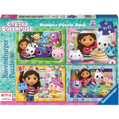 Afbeelding van Ravensburger puzzel Gabby&#039;s Dollhouse Collectie 4 x 42 bumperset, puzzelstukjes met stukjes, voor kinderen, aanbevolen leeftijd 4+ jaar