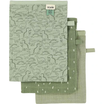 Afbeelding van Trixie Tetra Washandjes 3 Pack Mix Daring Dino