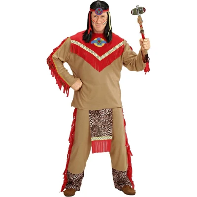 Afbeelding van Widmann Indiaan Kostuum Chief Raging Bull Man Bruin Small Carnavalskleding Verkleedkleding