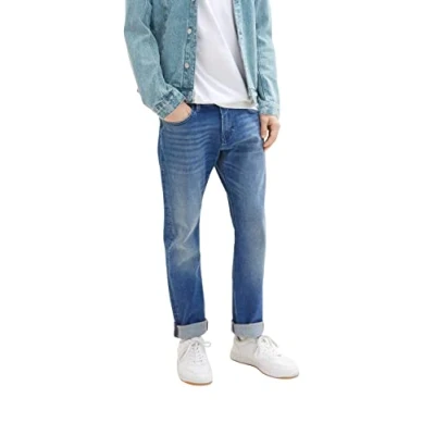 Afbeelding van Tom Tailor Denim Pier&#039;s slim jeans heren, 10119 Gedragen medium stone blue denim, 32W / 34L