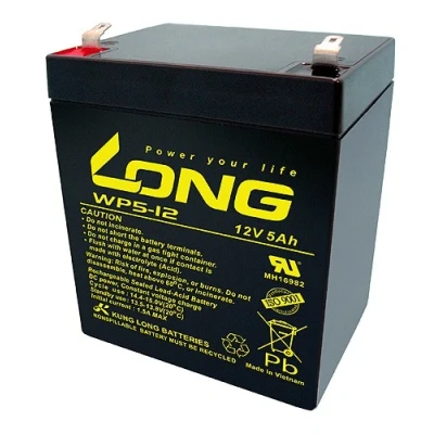 Afbeelding van Kung Long WP5 12 F2 loodvlies accu, 12V, 5Ah met 6,3 mm Faston aansluiting