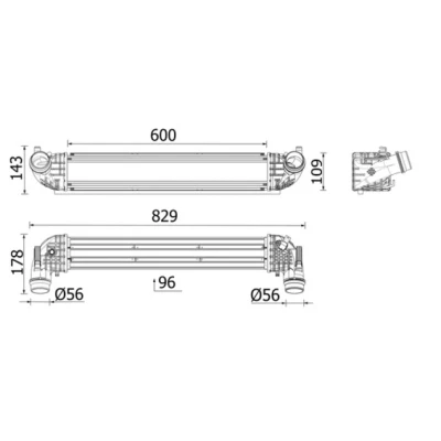Afbeelding van Intercooler, inlaatluchtkoeler MAHLE CI 668 000P