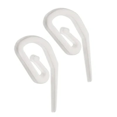 Afbeelding van Witte kunststof gordijnhaken Haken voor potloodplooi, raam, deur en douchegordijnen Heavy Duty haak header tape gordijnen Pack van 50 2,8 x 1,2 cm The Bead Shop A UK Brand