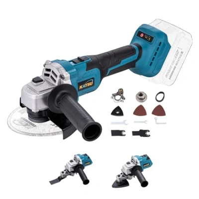 Afbeelding van KATSU FIT BAT 21V Borstelloze Draadloze Haakse Slijper 115mm 125mm met oscillerende Multi Tool Adapter Attachment Kits voor Slijpen Snijden Polijsten, Geen Batterij en Oplader 102617