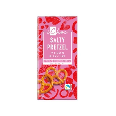 Afbeelding van iChoc Salty Pretzel Chocoladereep 80GR