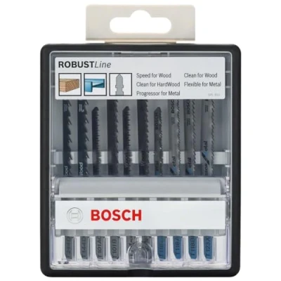 Afbeelding van Bosch 10 Delige Set Decoupeerzaagblad Robust Line Wood And Metal, T244d; T144d; T101ao; T101b; T101aof; T1