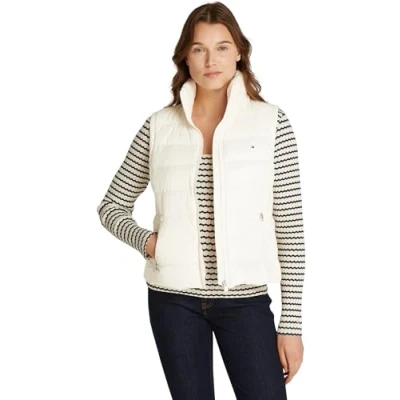 Afbeelding van Tommy Hilfiger Feminine Gloss VEST Bodywarmer, Dames, Maat: Medium, Ivory petal
