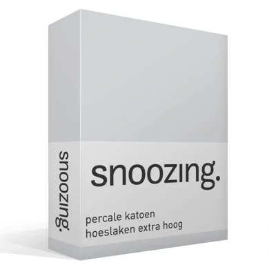 Afbeelding van Snoozing Hoeslaken Extra hoog Tweepersoons 120x200 cm Percale katoen Grijs