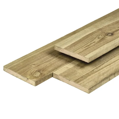 Afbeelding van Midden Europees grenen tuinplank gedroogd, groen geimpregneerd, geschaafd 4rh 1,6 x 14,0 180 cm Tuindeco