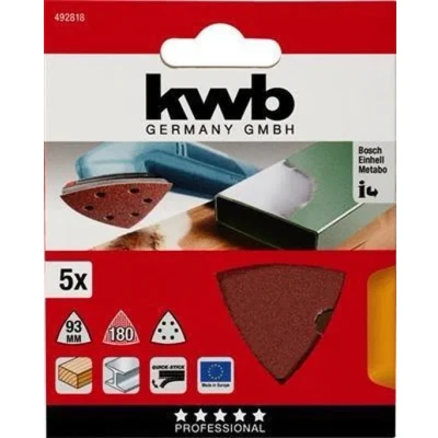 Afbeelding van KWB Schuurpapier driehoek 5 stuks K180