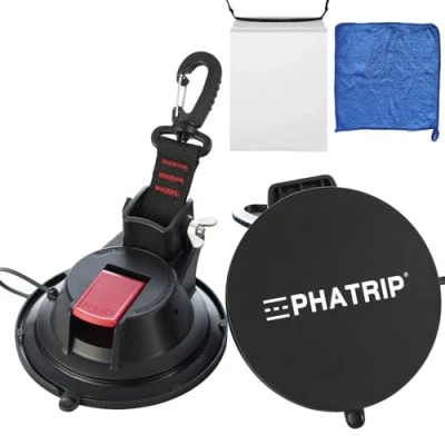 Afbeelding van PHATRIP Set van 2 grote zuignaphaken, camping, zuignappen, tot 25 kg, extra sterke zuignappen voor camper, huishouden, tent, auto, zonnezeil, luifel, autospanner