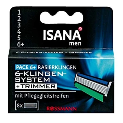 Afbeelding van ISANA men Pace 6+ scheermesjes, 8 stuks