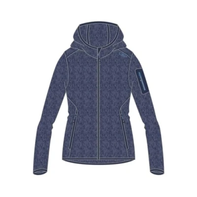 Afbeelding van CMP Knit Tech damesjas met vaste capuchon, blauw Provence, 56