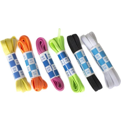 Afbeelding van Platte elastische veter 7mm breed 90cm lang Geel nooit meer strikken SL Flexies
