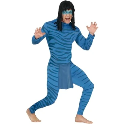 Afbeelding van Fiestas Guirca Verkleedpak Feline Heren Blauw Maat 48 50