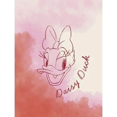 Afbeelding van Komar Artprint Disney Daisy Duck Watercolours 300 x 280 cm (breedte hoogte) behang, vlies, woonkamer, slaapkamer (set)