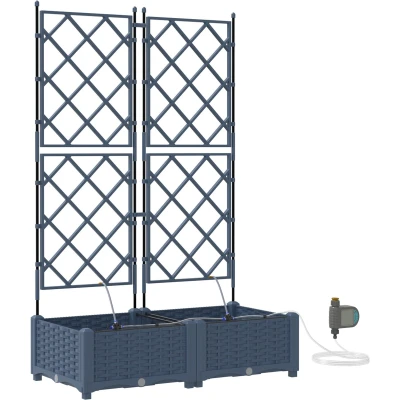 Afbeelding van vidaXL Tuinplanter Grijs Kunststof 80 x 40 126 cm Modulair