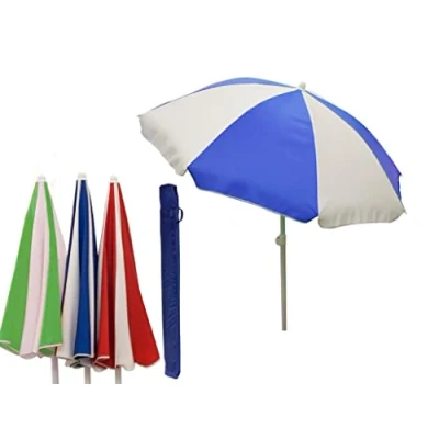 Afbeelding van Teorema Parasol van polyester, diameter 200 cm, buis 28/32 mm, hoogte 104 met draagtas pvc, wit/rood, wit/blauw