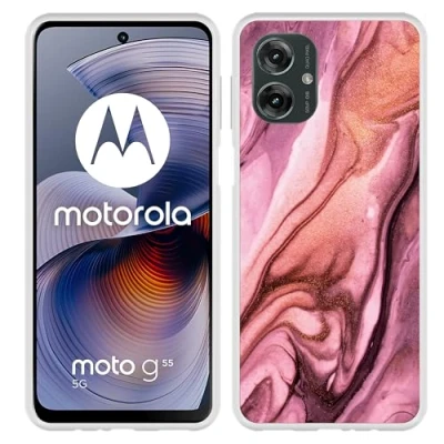 Afbeelding van Cazy Hoesje geschikt voor Motorola Moto G55 Siliconen Dromerig Marmer