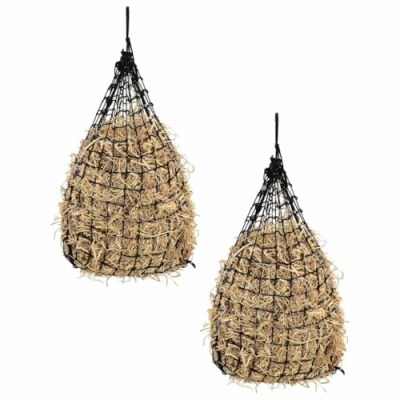 Afbeelding van vidaXL Hooinetten 2 st 75x75 cm vierkant polypropeen zwart