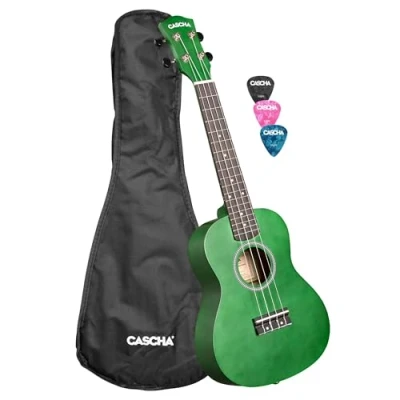 Afbeelding van Concert Ukelele Linden Green (incl. tas, 3 plekken)