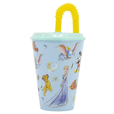 Afbeelding van Disney 100, herbruikbare drinkbeker voor kinderen, met rietje van BPA vrije kunststof, 430 ml