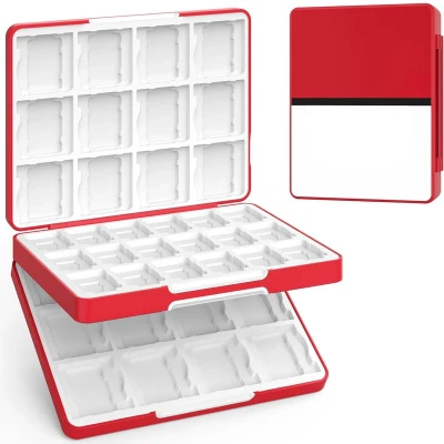 Afbeelding van 60 Slot Nintendo Switch Game Card Case with Magnetic Closure Portable Holder for OLED, 3DS, 2DS, DS, DSi Cards Includes 24 Slots 3DSXL, 36 SD Pokeball Design