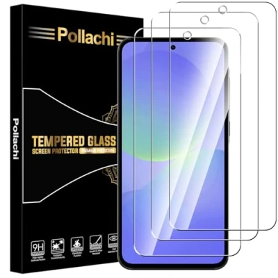 Afbeelding van Pollachi Schermbeschermer voor Samsung Galaxy A36 5G [3 stuks] gehard glasfilm 5G, beschermfolie 9H hardheid, onbreekbaar, anti vingerafdrukken, geen luchtbellen