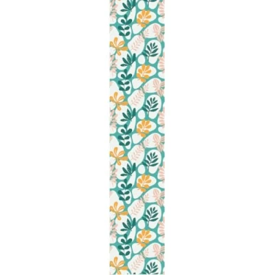 Afbeelding van Papier peint intissé pré encollé TURQUOISE FEUILLES TROPICALES 1 rouleau de 300x60cm